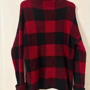 Tahari Black and Red Knit Top